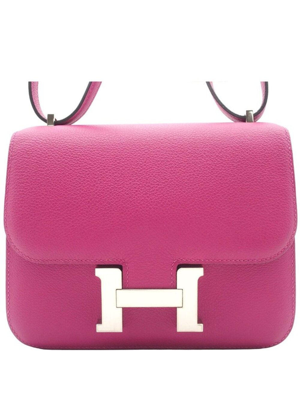 Hermes Constance 3 Mini Rose Purple Silver Evercolor Shoulder Bag